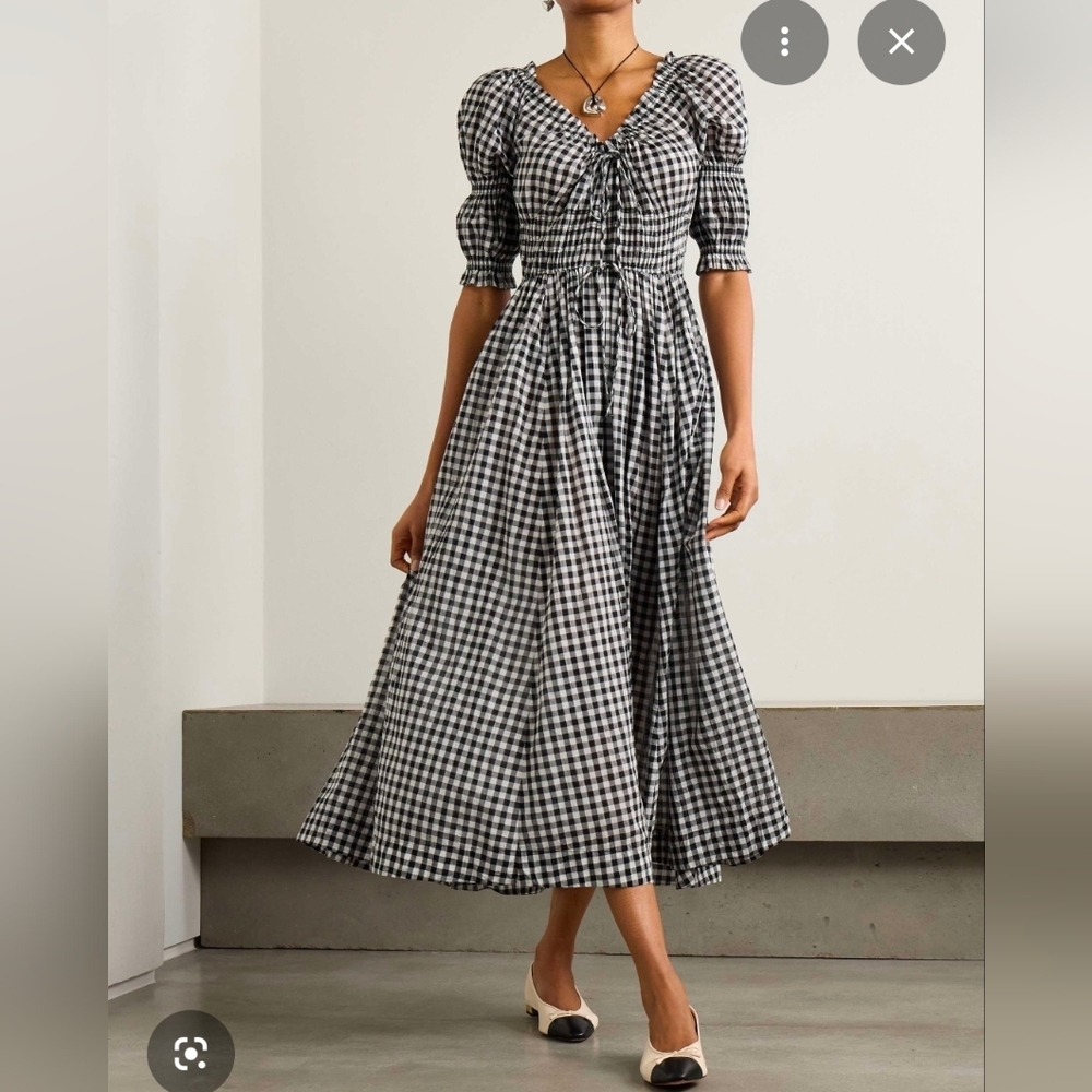DOEN ISCHIA Gingham Checkered Dress
